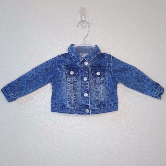 The Children's Place Other - Children's Place Leopard Print Denim Jacket 6-9mo